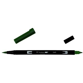 Маркер-кисть brush pen 249 темно-зеленый с желтоватым отливом