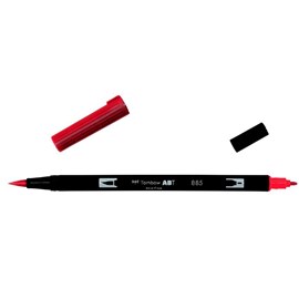 Маркер-кисть brush pen 885 красный теплый